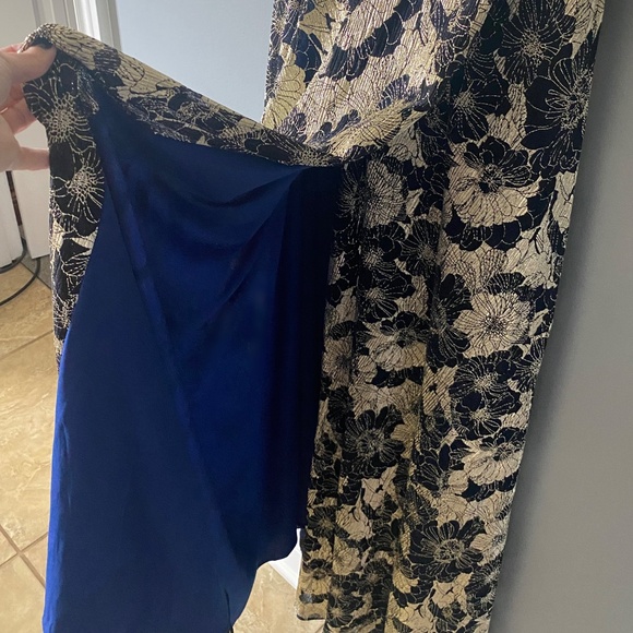 Betsy & Adam Women's Navy and Gold Dress Size 8 - Picture 5 of 7